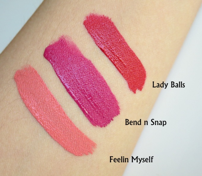 Too Faced Bend and Snap Melted Matte Liquefied Matte Long Wear Lipstick swatches