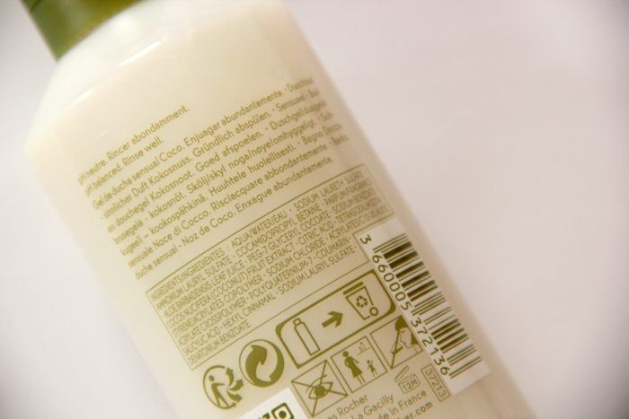 Yves Rocher Coconut Bath and Shower Gel Ingredients