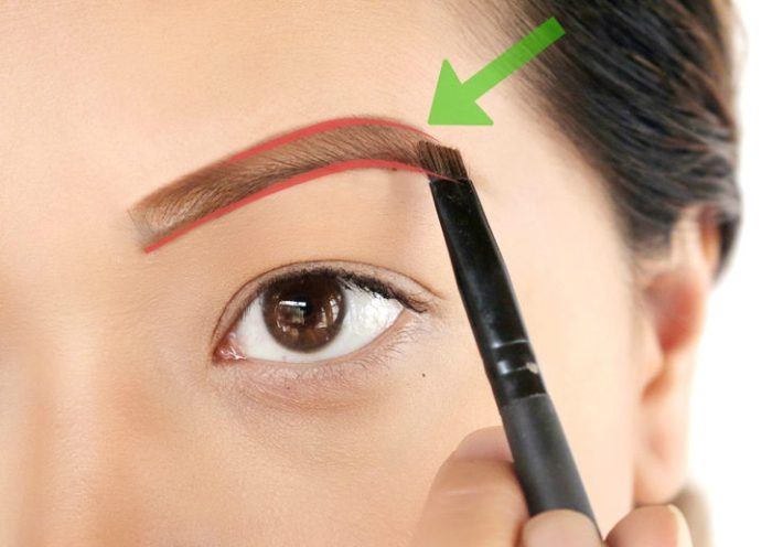 outlining the eyebrow