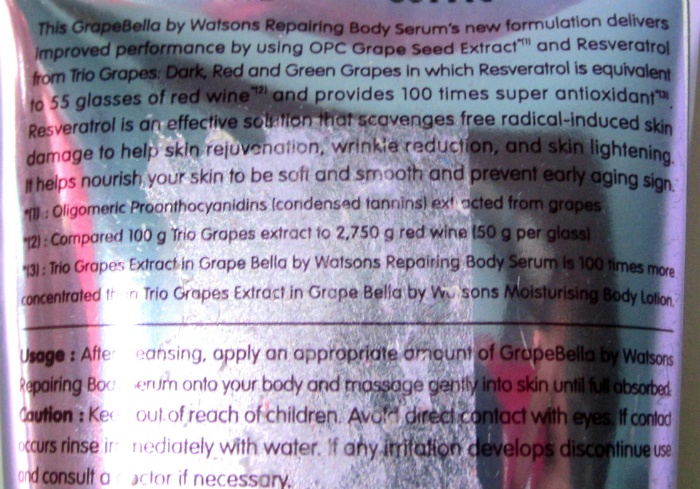 Watsons Grape Bella Repairing Body Serum 2