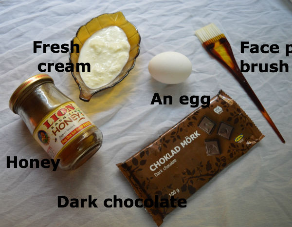 Homemade Dark Chocolate Facial Mask For Radiant Skin ingredinets needed