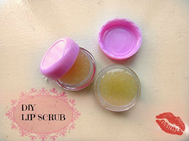 Homemade Sugar Lip Scrub with Almond Oil For Soft Lips in tub