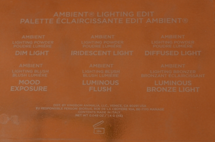 Hourglass Ambient Lighting Edit Palette details at the back