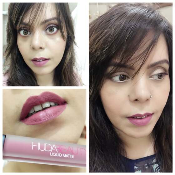 Huda Beauty Liquid Matte Trophy Wife Lipstick fotd