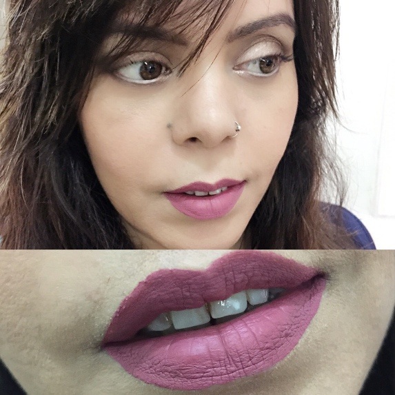 Huda Beauty Liquid Matte Trophy Wife Lipstick lip swatch