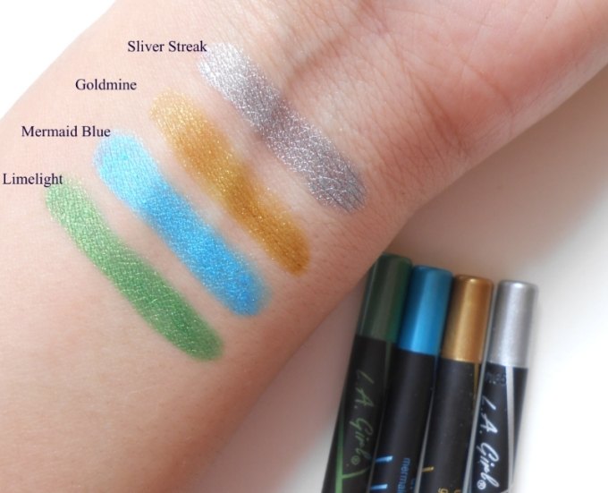 L.A. Girl Mermaid Blue Gel Glide Eyeliner Pencil swatches