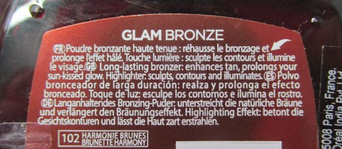 L'Oreal Paris Glam Bronze Powder Duo Brunette Harmony Claims