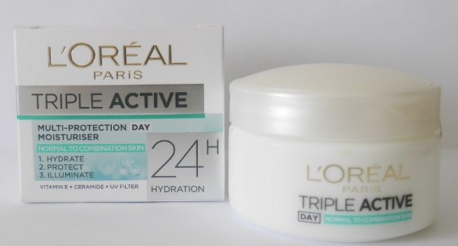 L'Oreal Paris Triple Active Day Multi-Protection Moisturiser packaging