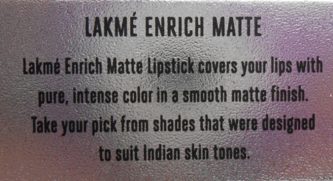 Lakme Enrich Matte Lipstick BM12 product description