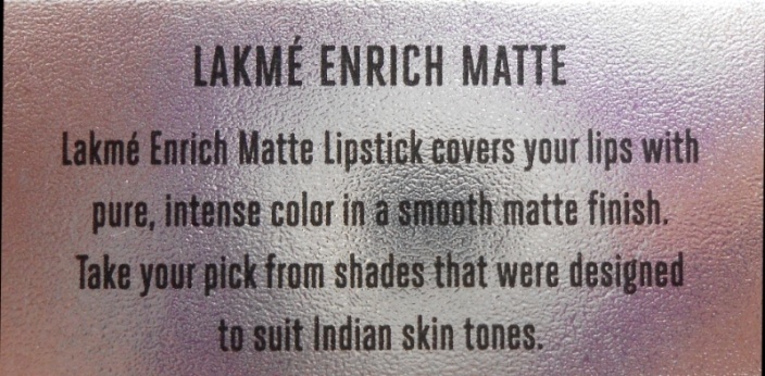 Lakme PM12 Enrich Matte Lipstick product description