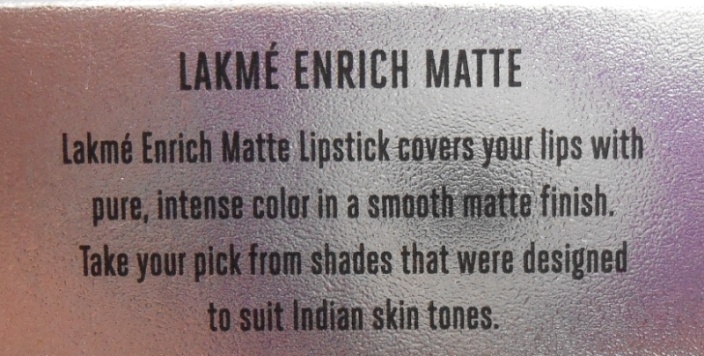 Lakme PM13 Enrich Matte Lipstick product details