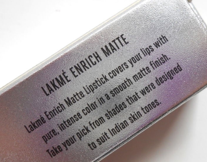 Lakme PM15 Enrich Matte Lipstick product description
