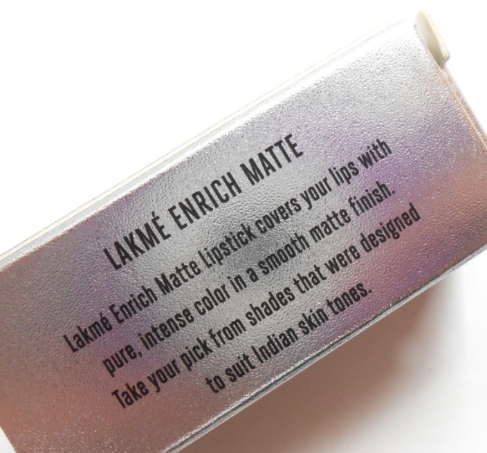 Lakme RM10 Enrich Matte Lipstick product description