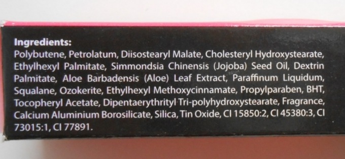 Lipice Ruby Pink Lip Gloss ingredients