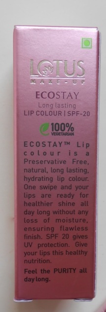 Lotus Makeup Lotus Pink Ecostay Long Lasting Lip Colour product description