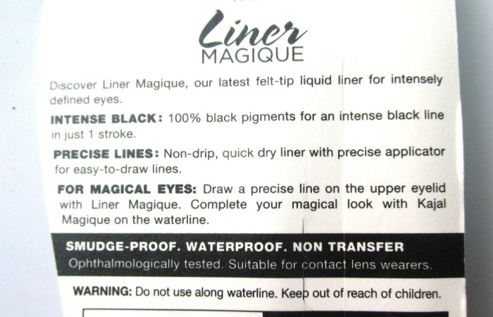 L’Oreal Paris Liner Magiuqe Black Eye Liner Review ingredients