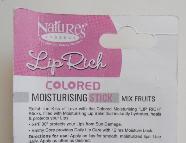 Nature's Essence Lip Rich Colored Moisturizing Stick Mix Fruits product description