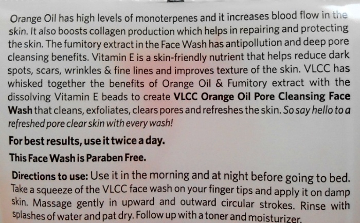 VLCC Orange Oil Pore Cleansing Face Wash product description