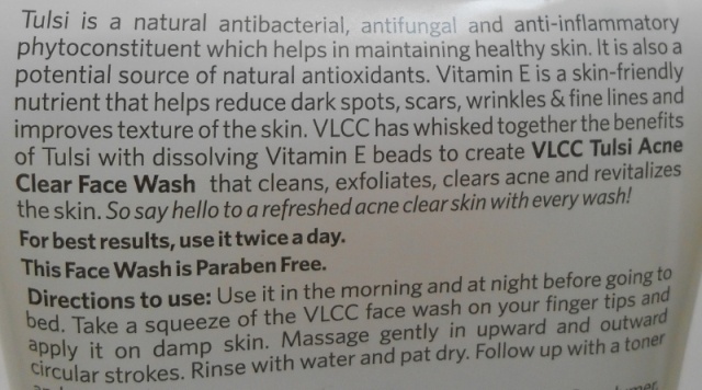 VLCC Tulsi Acne Clear Face Wash product description