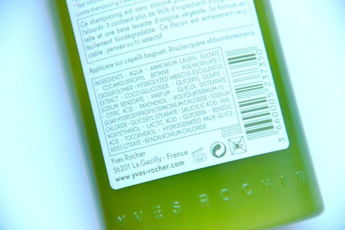 Yves Rocher Lissage Smoothing Shampoo Ingredients