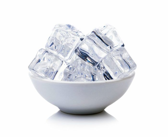 ice cubes in a bowl