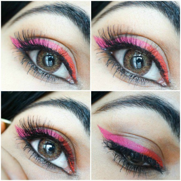 orange and pink eyeliner