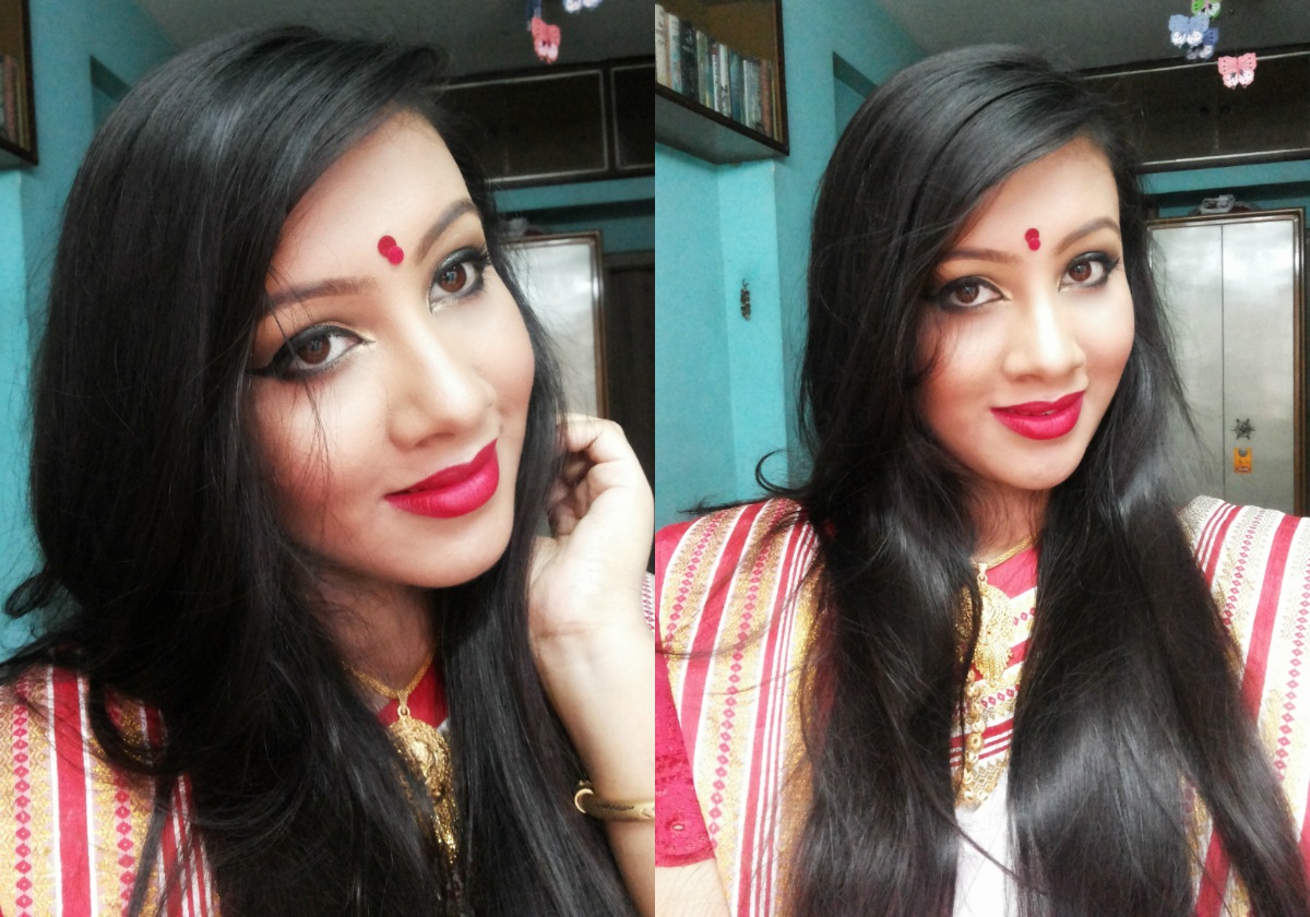 Step by Step Makeup Tutorial of 'Durga Puja 'Special Traditional Bengali  Makeup Look