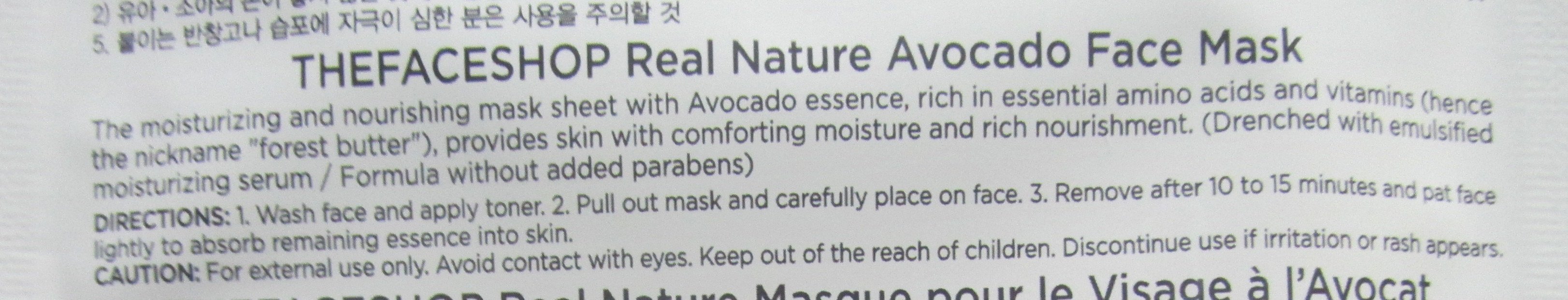 The Face Shop Real Nature Mask Sheet Avocado Review