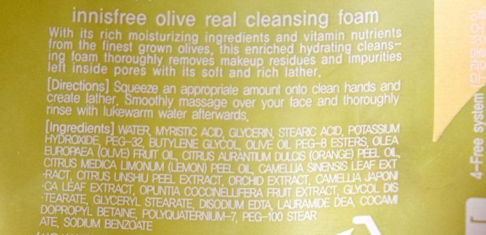 innisfree-olive-real-cleansing-foam-ingredients