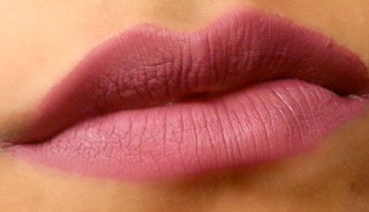 L.A. Colors Canoodle Matte Pout Lip Gloss swatch on lips