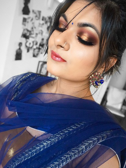 Indian Party Makeup Tutorial, Make Up For Ever Star Powder #922, Huda  Beauty Lashes Bridget Review
