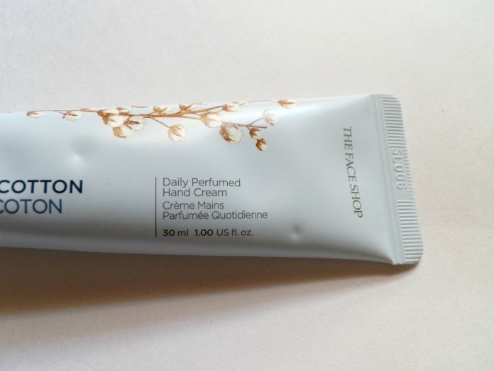 The Face Shop Snow Cotton Daily Perfumed Hand Cream label