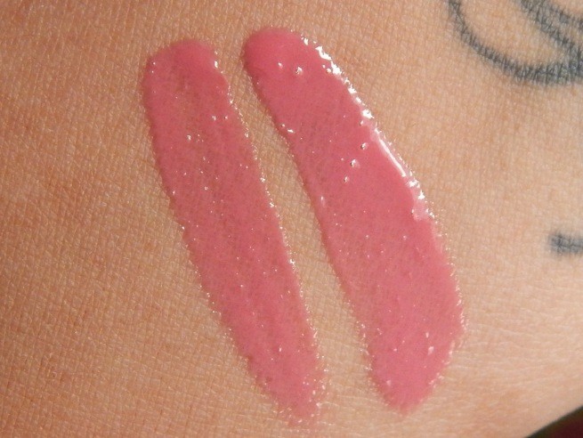 Deborah Milano 04 Naked Addicted Glossissimo Lip Gloss swatch on hands