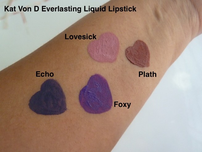 Kat Von D Plath Everlasting Liquid Lipstick swatch on hand