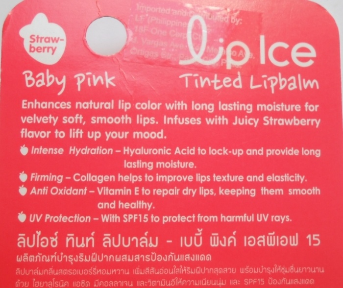 Lip Ice Baby Pink Strawberry Tinted Lip Balm Review3