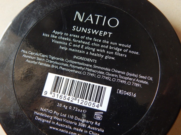 Natio Sunswept Mineral Pressed Powder Bronzer ingredients