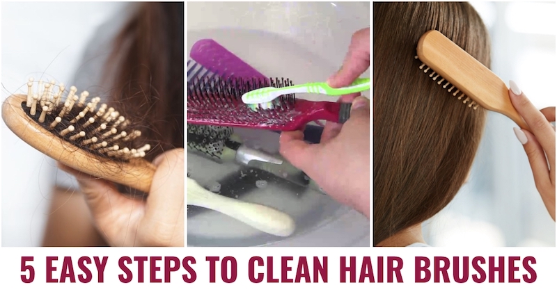 Steps to clean hair brushes