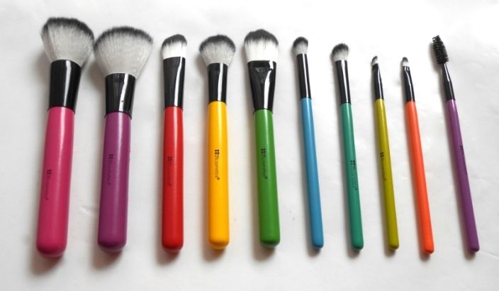 BH Cosmetics 10 Piece Pop Art Makeup Brush Set all brushes