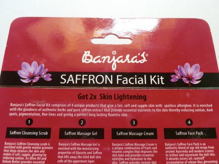 Banjara's Saffron Facial Kit Review2