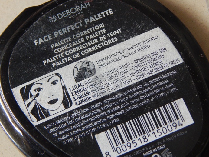 Deborah Milano Face Perfect Concealer Palette ingredients