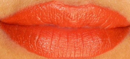 Lotus Herbals Pure Colors Orange Splash Lipstick lip swatch