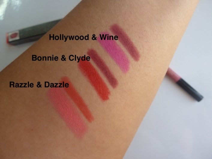 NYX Bonnie and Clyde Ombre Lip Duo swatches on hand