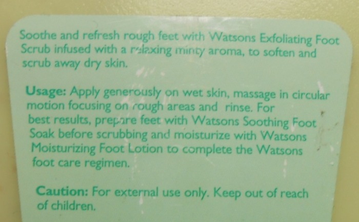 Watsons Footease Exfoliating Foot Scrub Mint Review5