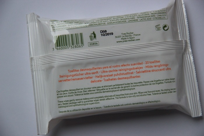 Yves Rocher Pure Calmille Cleansing Wipes Review2