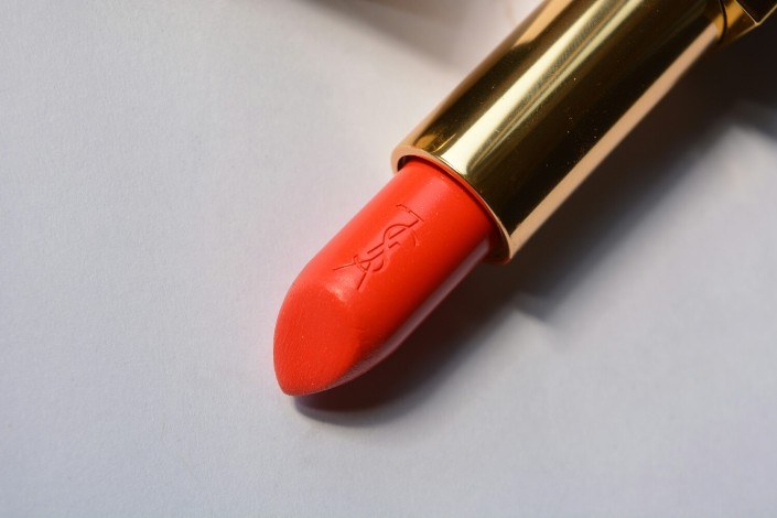 Yves Saint Laurent 74 Orange Electro Rouge Pur Couture Satin Radiance Lipstick Review