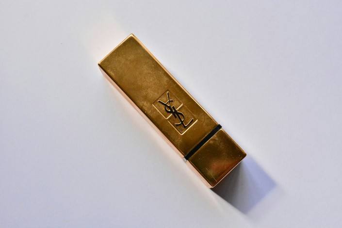 Yves Saint Laurent 74 Orange Electro Rouge Pur Couture Satin Radiance Lipstick packaging