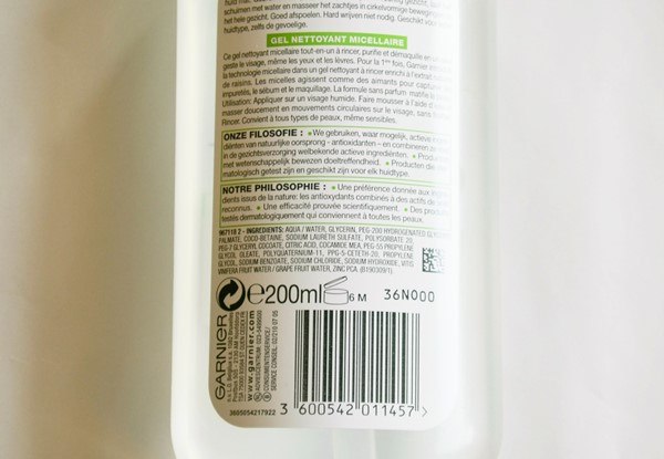 Garnier Skin Active Micellar Cleansing Gel Wash Combination and Sensitive Review1