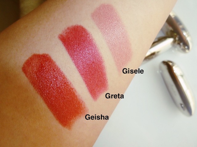 Guerlain 08 Gisele Rouge G Lipstick swatch on hand