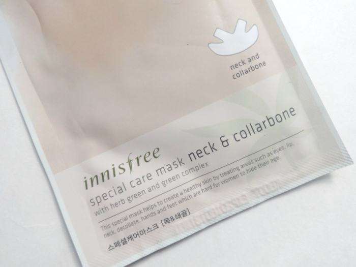 Innisfree Special Care Neck and Collarbone Mask label