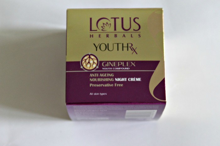 Lotus Herbals YOUTHRx Anti-Ageing Nourishing Night Creme Review1
